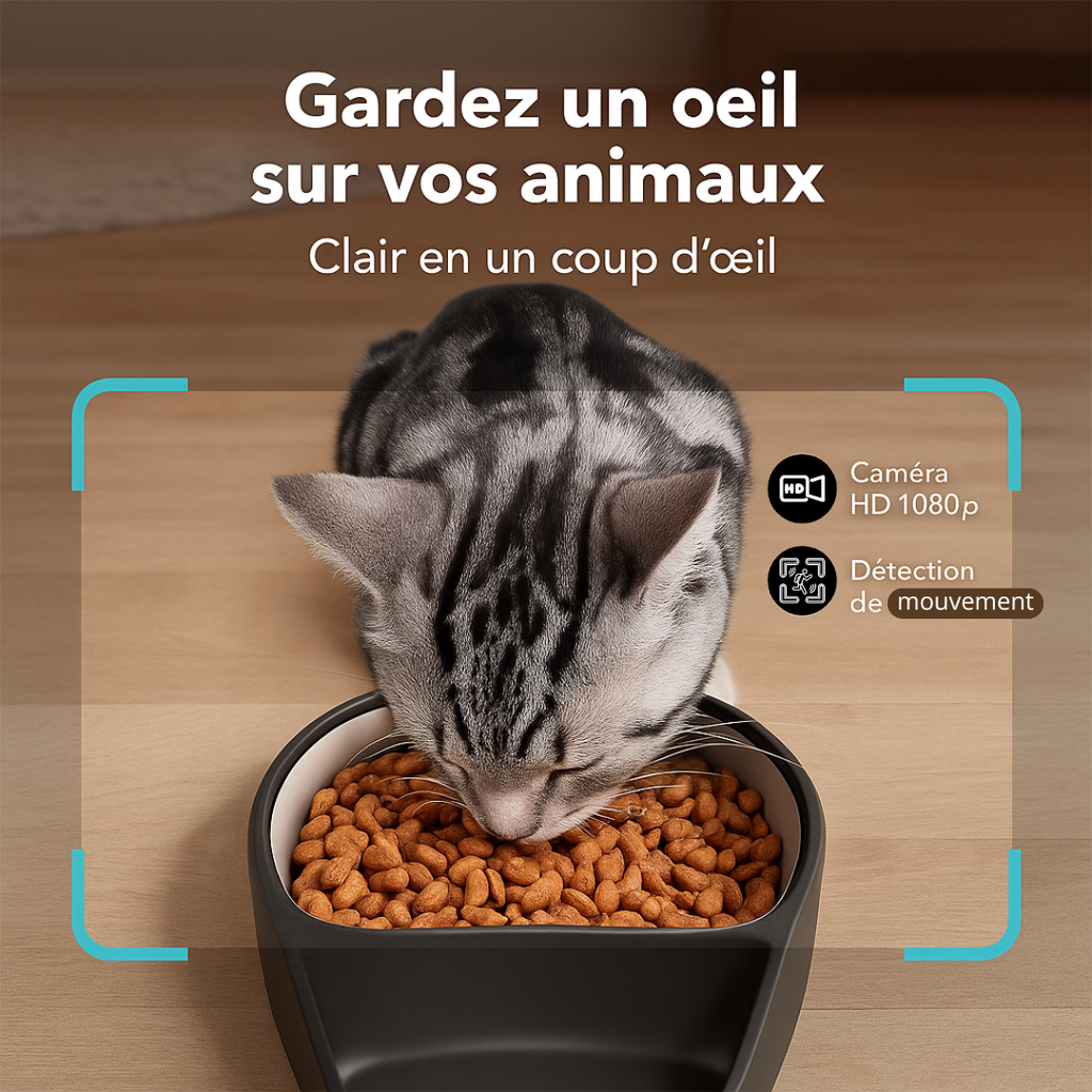 Distributeur Automatique de Croquettes pour Chat Connecté 4L - Feedbro
