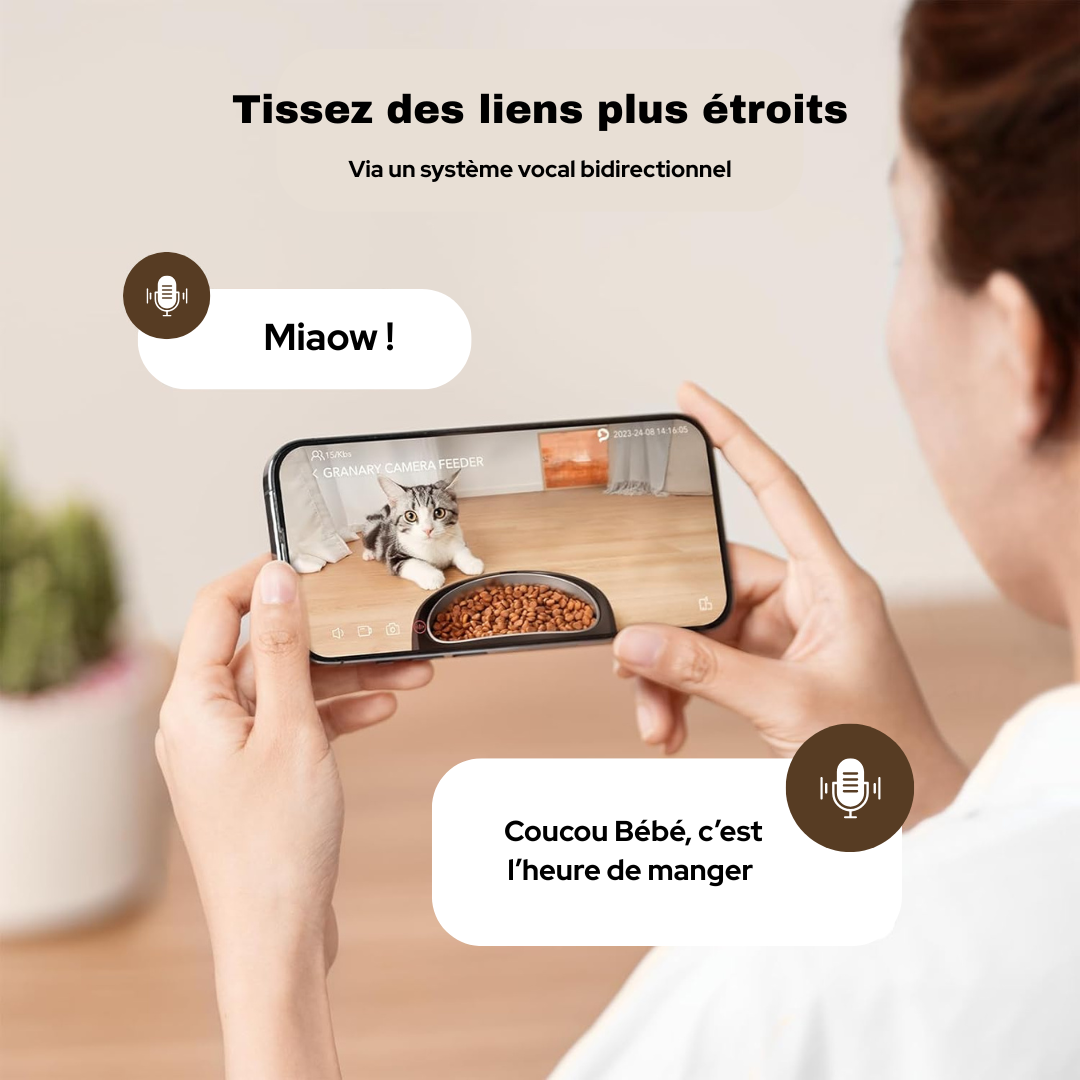 Distributeur Automatique de Croquettes pour Chat Connecté 4L - Feedbro