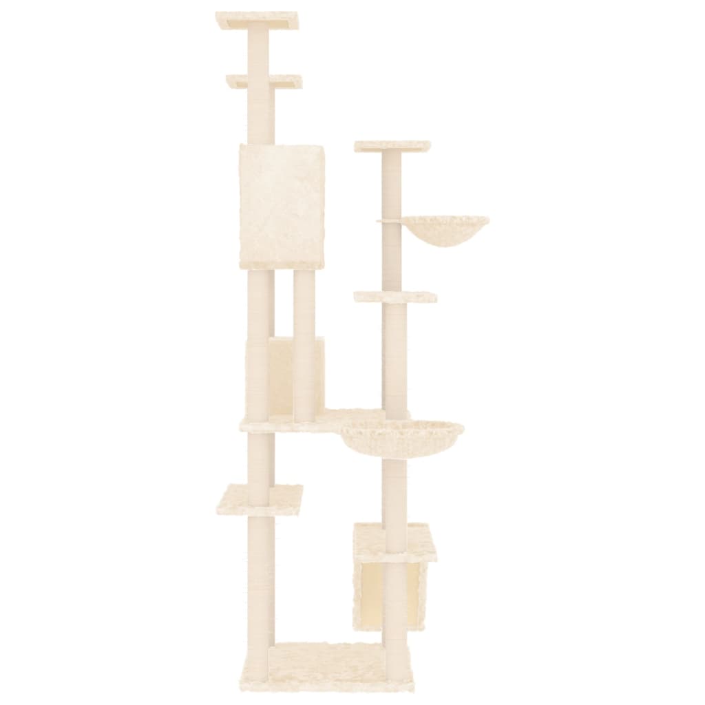 Arbre à chat avec griffoirs en sisal Crème 191 cm