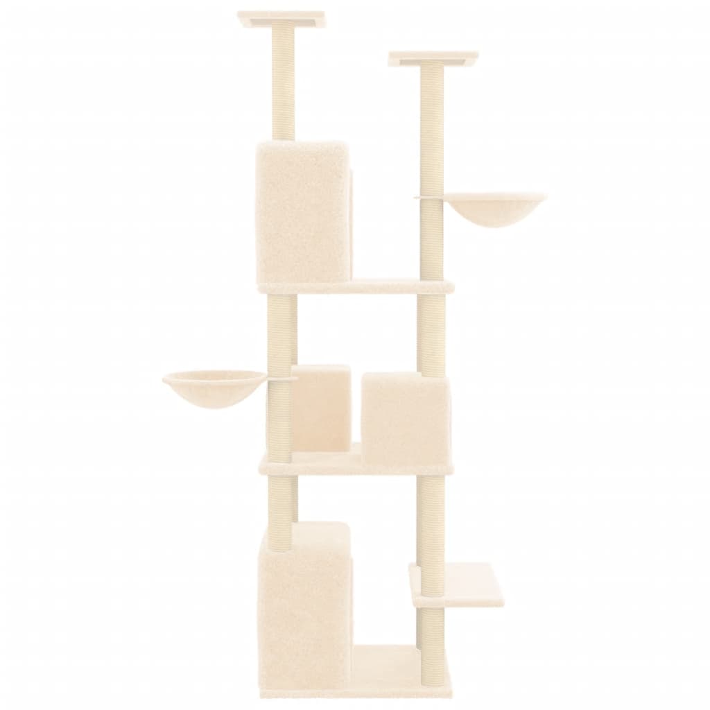 Arbre à chat avec griffoirs en sisal Crème 180 cm