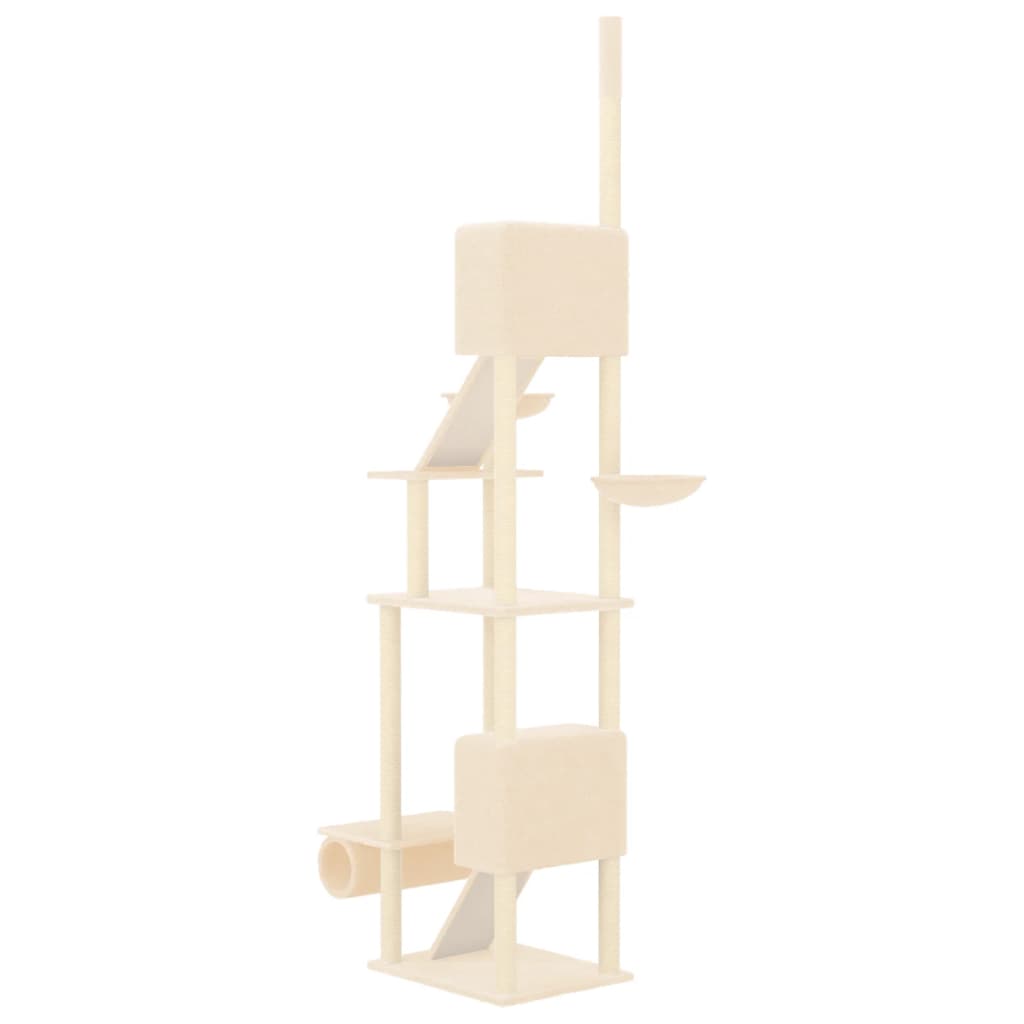 Arbre à chat du sol au plafond Crème 277-303 cm