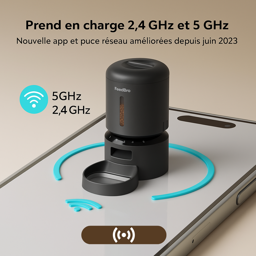 Distributeur Automatique de Croquettes pour Chat Connecté 4L - Feedbro